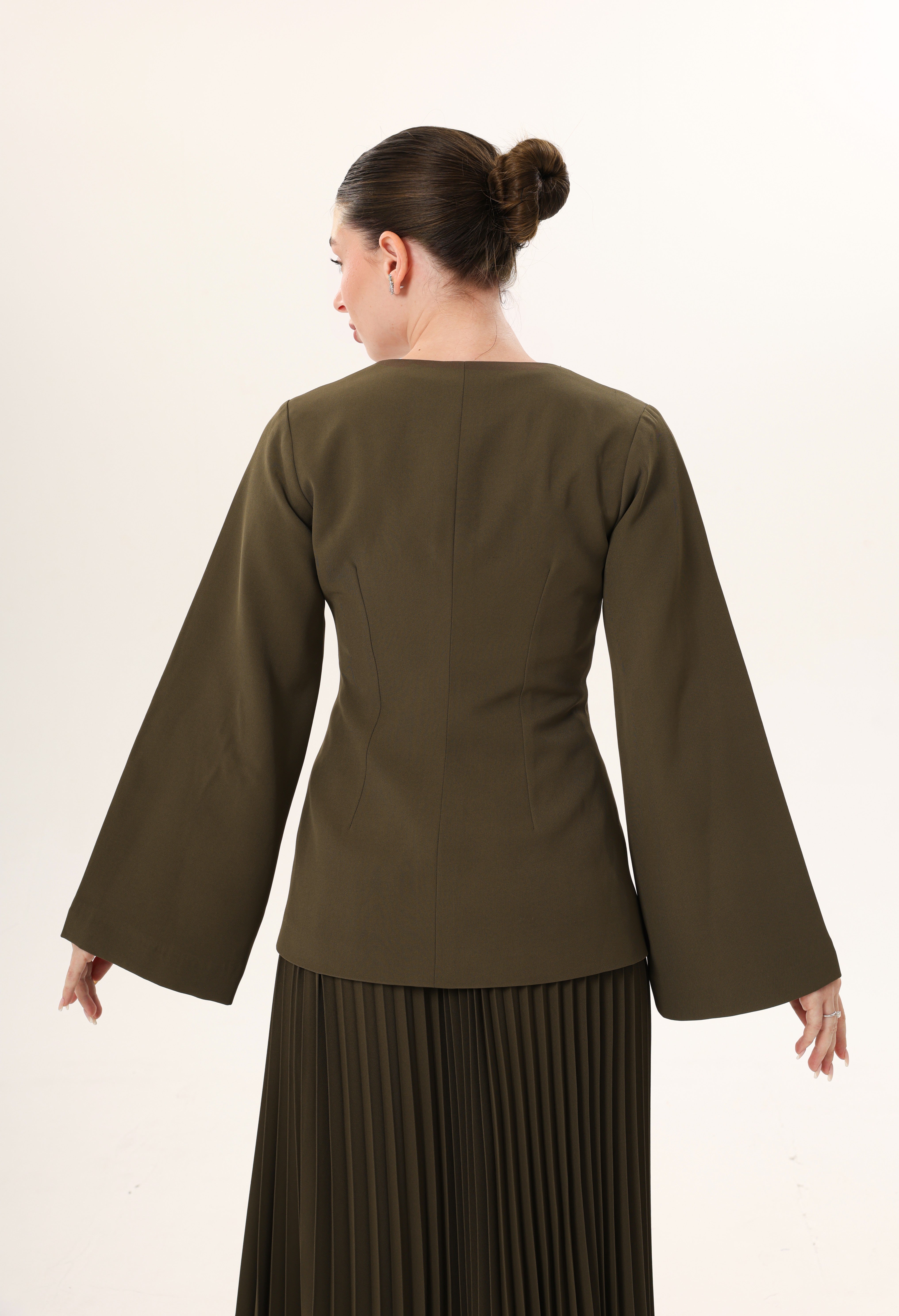 Sculpted V Neck Jacket