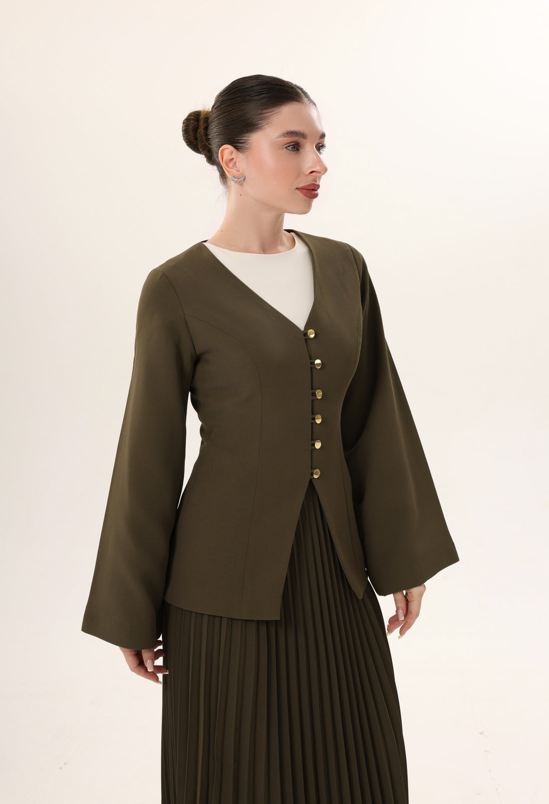 Sculpted V Neck Jacket