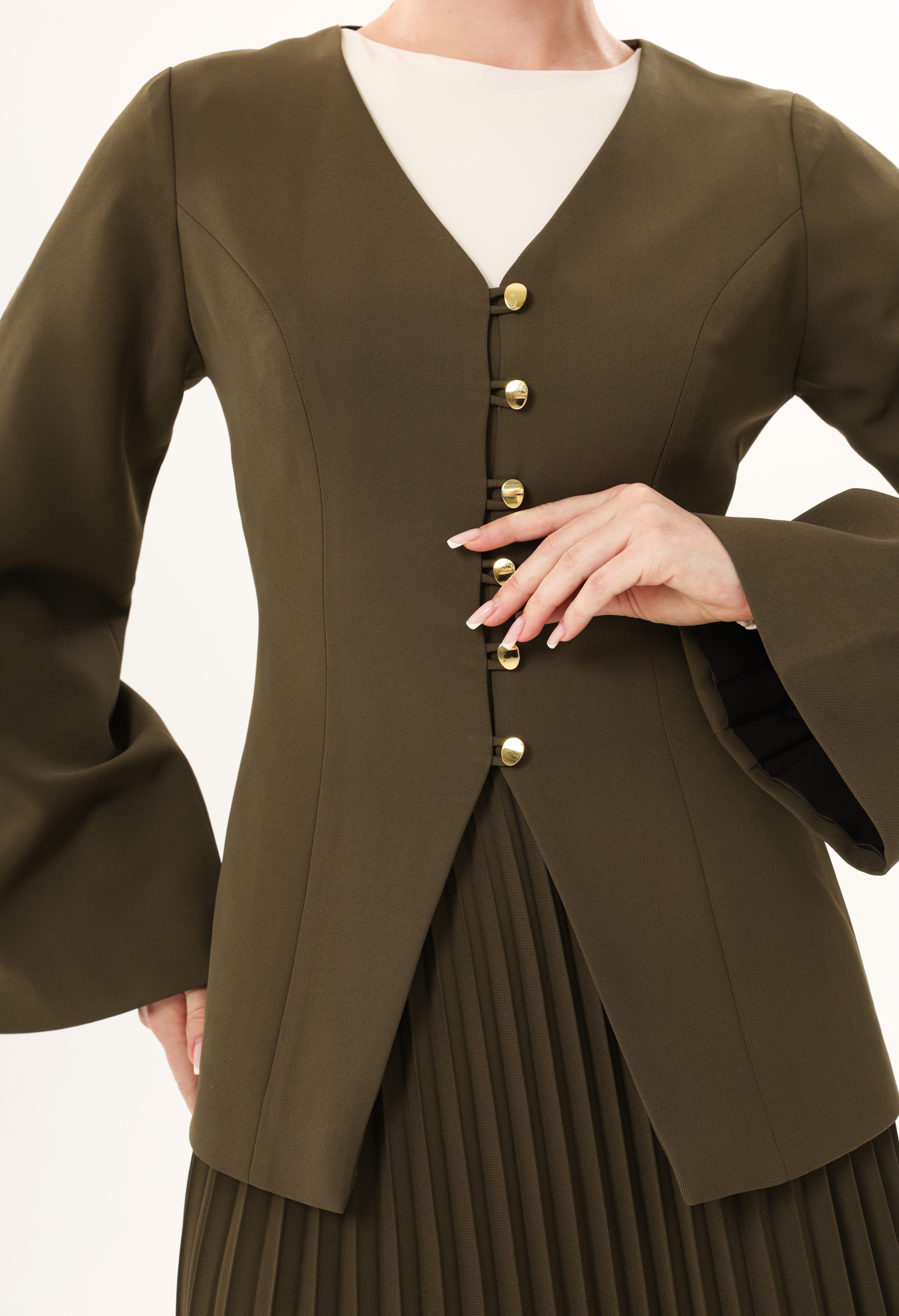 Sculpted V Neck Jacket