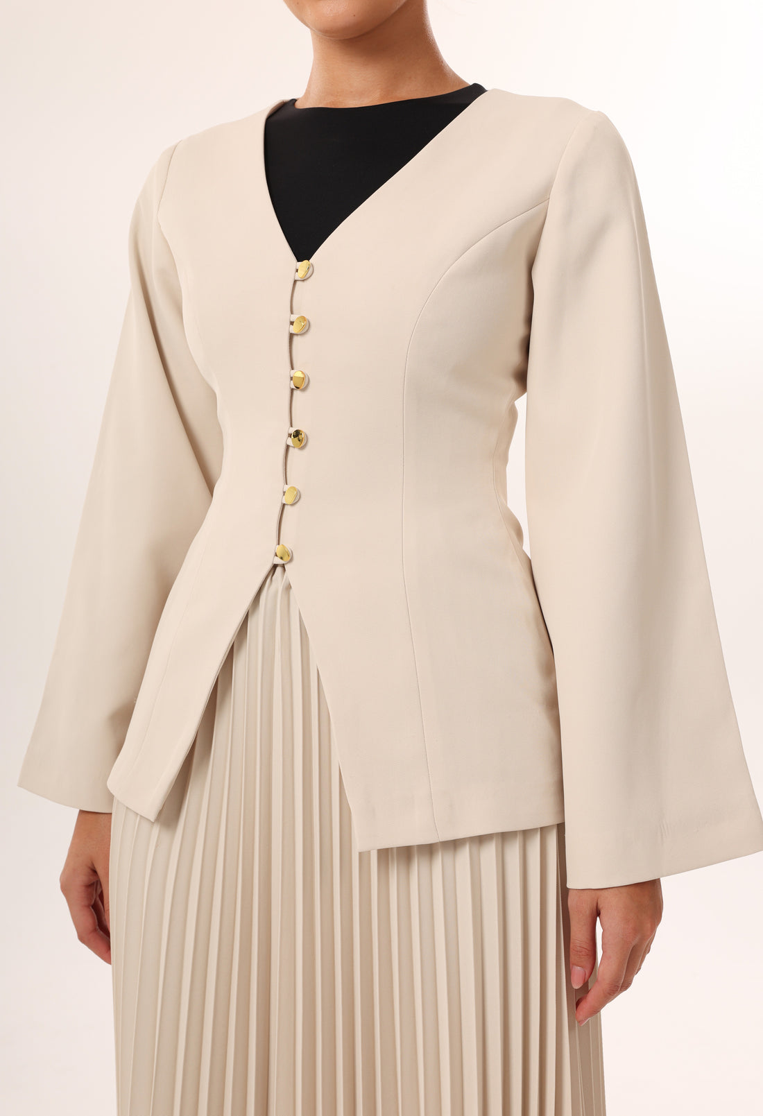 Sculpted V Neck Jacket