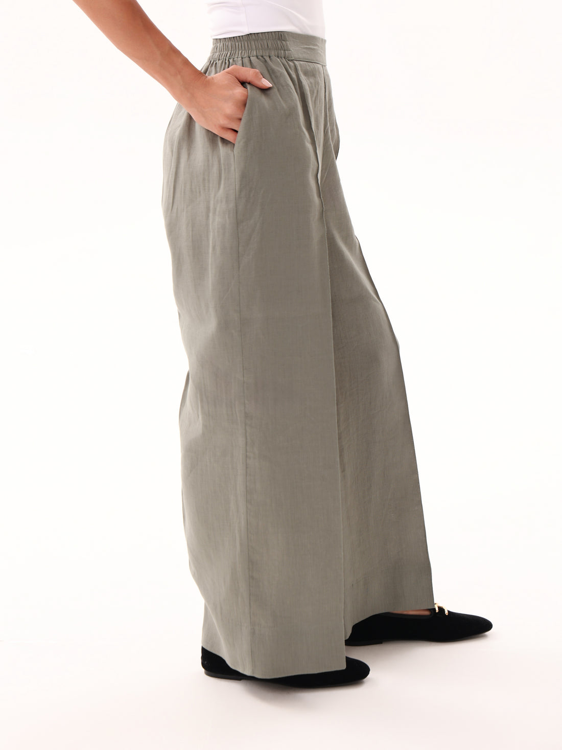 Linen Trousers-Olive